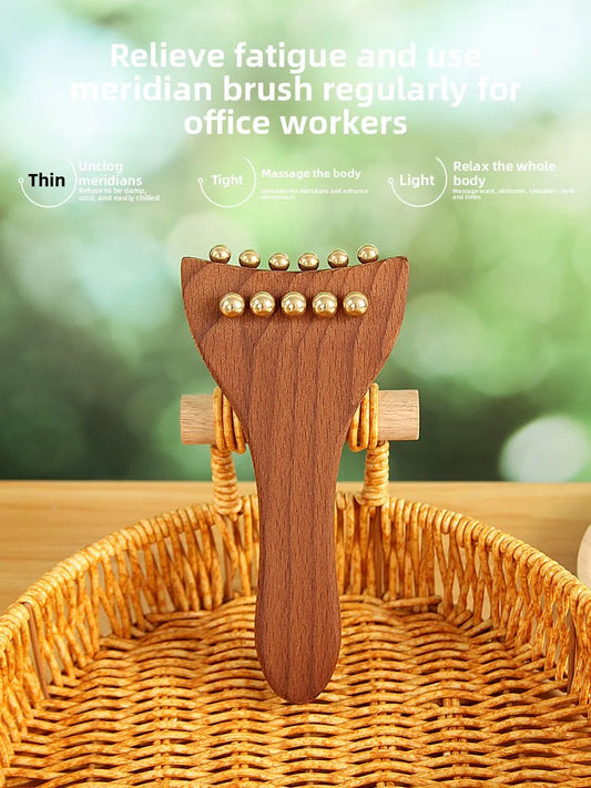Full Body Massage Meridian Brush – Portable Brass Body Massage Tool